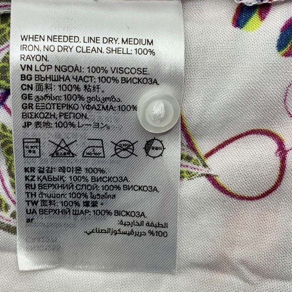 NWT H&M Women's 3/4 Ruffled Sleeve Dress White Multi Floral Botanical Size 6 - Picture 10 of 10